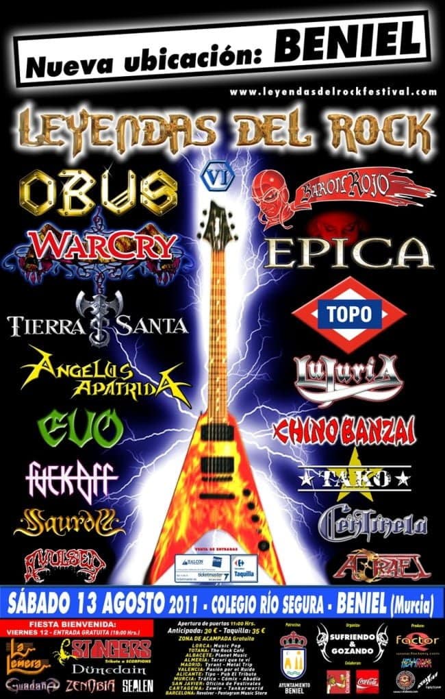 VI LEYENDAS DEL ROCK CAMBIA DE UBICACIÓN