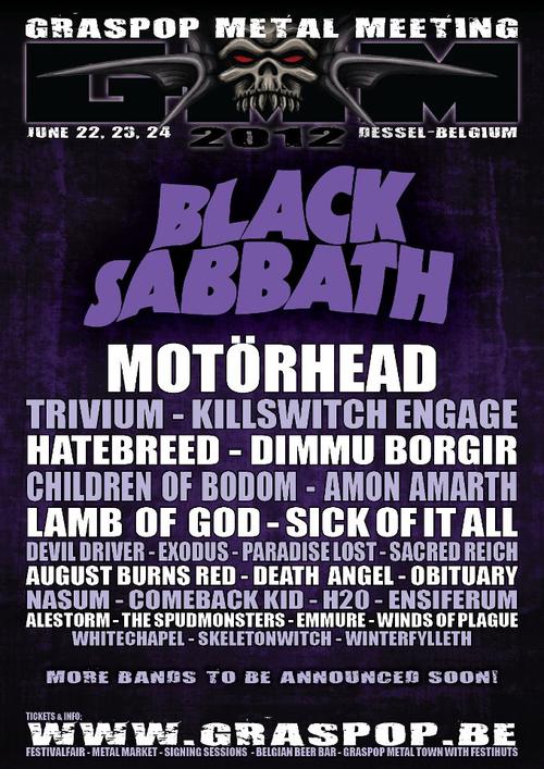 NUEVAS CONFIRMACIONES PARA LA PRÓXIMA EDICIÓN DEL GRASPOP METAL MEETING 2012