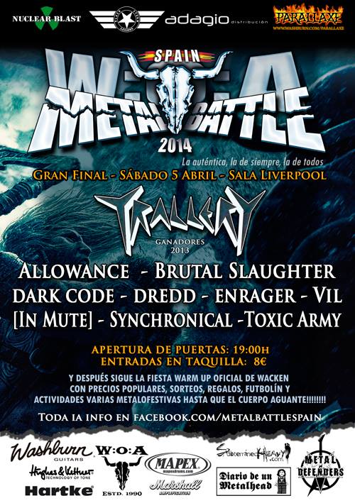 Se acerca la final de la edición 2014 de la W:O:A Metal Battle Spain