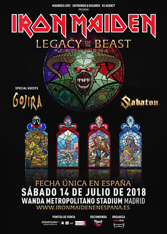 Iron Maiden Gojira Sabaton madrid 2018 Wanda Metropolitano