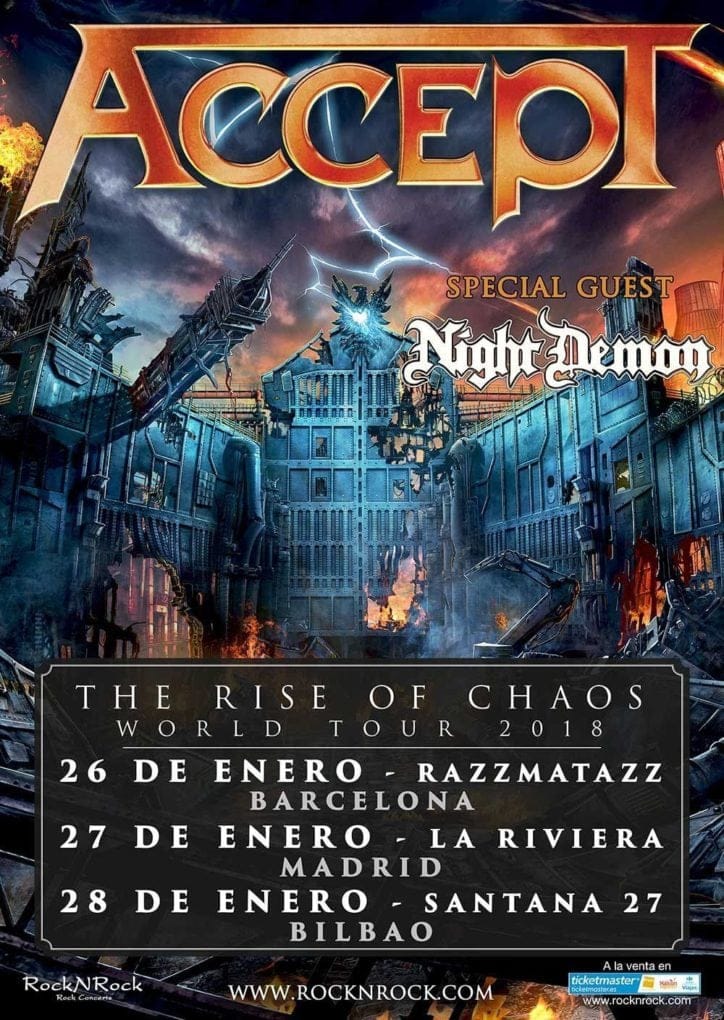 Ganadores de los sorteos para la gira española de Accept