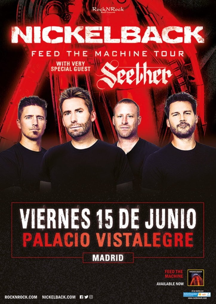 Entradas Nickelback Madrid 2018 Nickelback Madrid 2018
