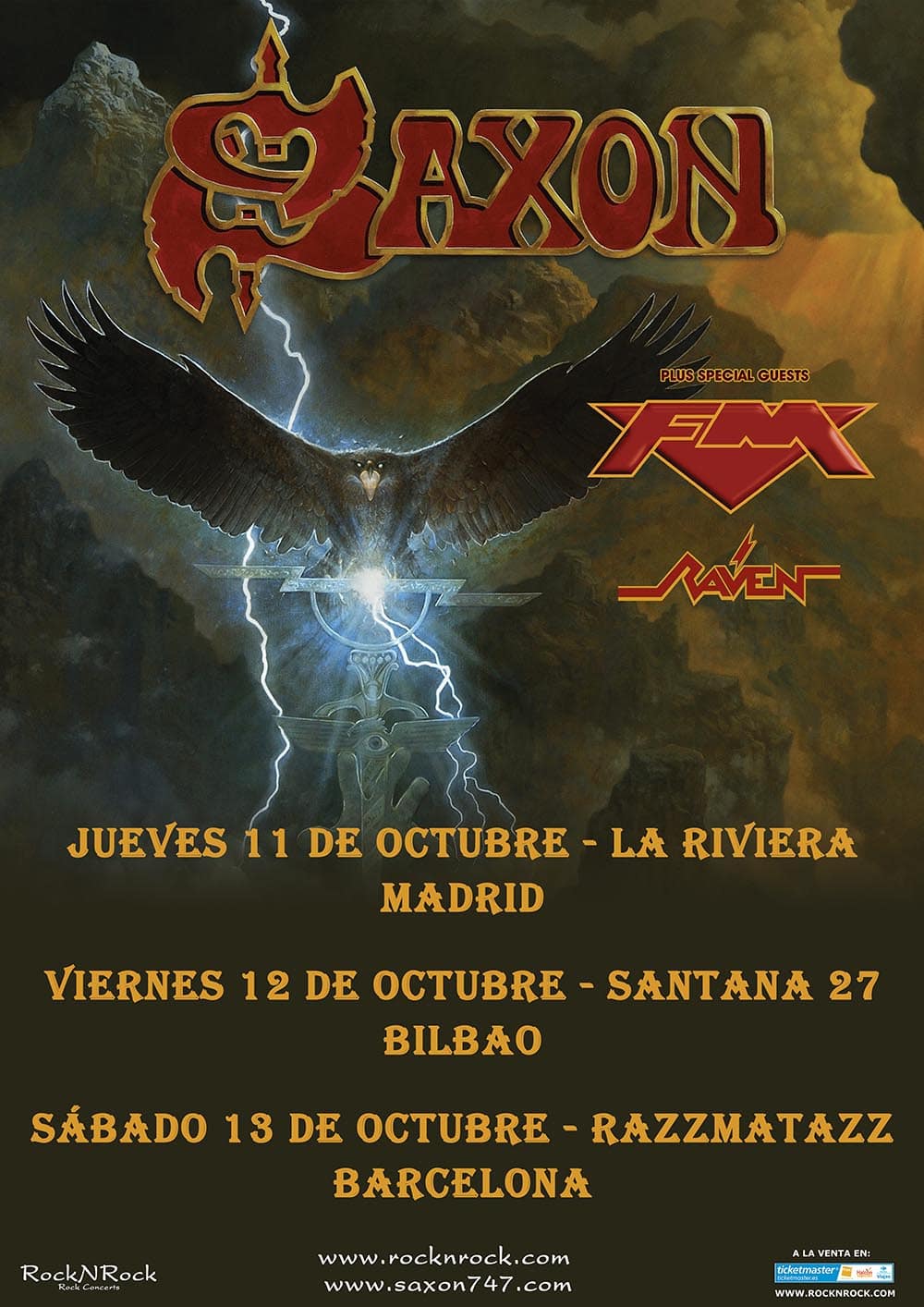 Cartel Saxon España 2018 actualizado