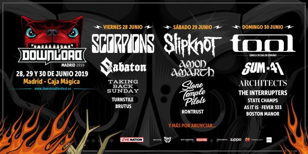 Distribución días Download Madrid 2019 diciembre