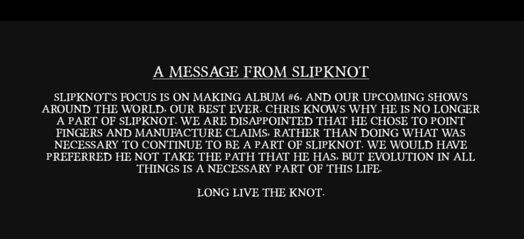 Slipknot despide Chris Fehn