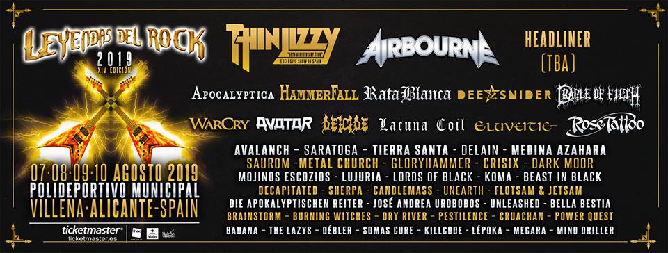 Cartel Leyendas del Rock 2019 abril headliner
